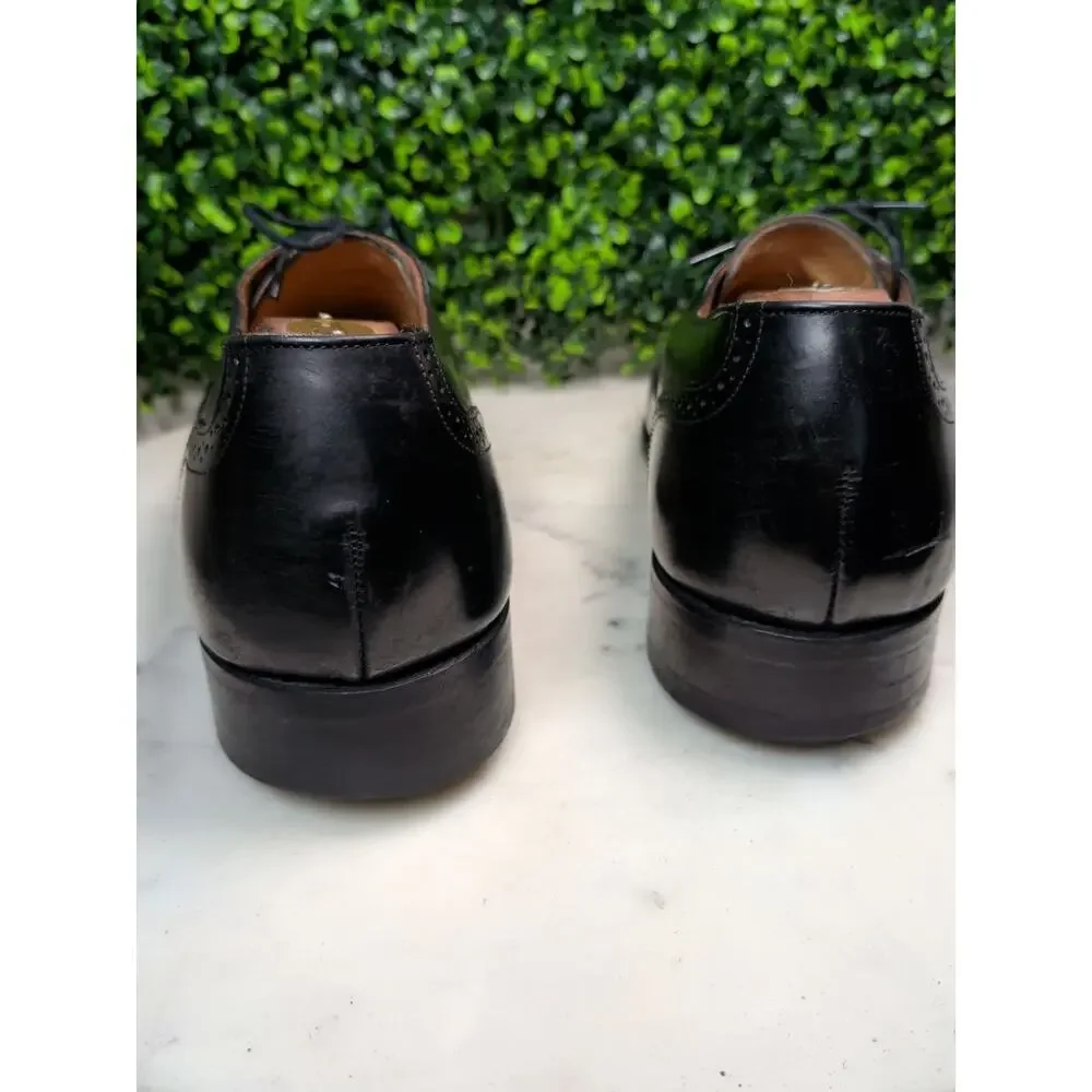 Johnston & Murphy Optima Black Leather Wingtip Oxfords Men's US 9.5 D